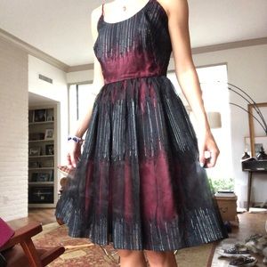 Black and Magenta cocktail dress